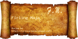 Firling Maja névjegykártya